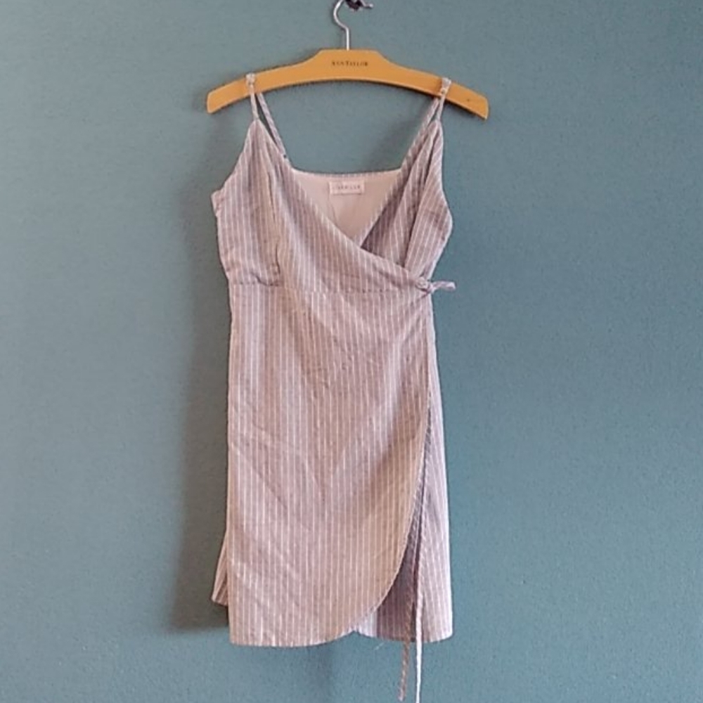 Blue/White Stripe Wrap Dress